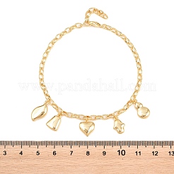 Brass Charm Bracelets&nbsp;BJEW-F545-01B-G