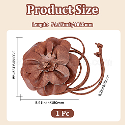 PU Leather Flower Knot Tie Waist Belts&nbsp;AJEW-GF0014-11A