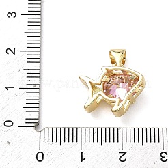 Brass Micro Pave Cubic Zirconia Pendants&nbsp;KK-F930-16G-01