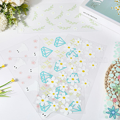 6Pcs 6 Styles PVC Plastic Waterproof Decorative Sticker Labels&nbsp;DIY-SP0004-92