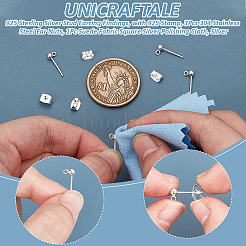 3Pcs 925 Sterling Silver Stud Earring Findings&nbsp;STER-UN0001-40