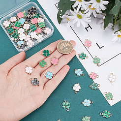 64Pcs 8 Style Alloy Enamel Pendants&nbsp;ENAM-SC0003-01