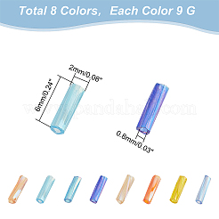 2880Pcs 8 Colors Opaque Colours Glass Twist Bugle Beads&nbsp;EGLA-PH0001-33