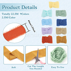 22.5M 9 Colors Polyester Frayed Ribbon&nbsp;OCOR-TA0001-91