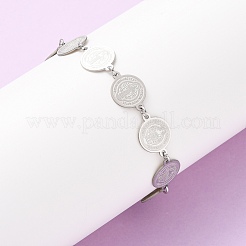 Religion 304 Stainless Steel Link Chain Bracelets for Women&nbsp;BJEW-F524-01P