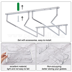 Iron 2 Rows Wine Glass Rack Under Cabinet&nbsp;AJEW-WH0258-567