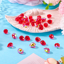 50Pcs Electroplate Transparent Glass Beads Strands&nbsp;GLAA-TA0003-53