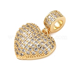 Brass Micro Pave Cubic Zirconia European Dangle Charms&nbsp;KK-K408-55G