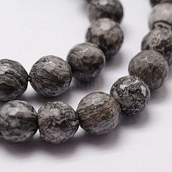 Natural Map Stone/Picasso Stone/Picasso Jasper Beads Strands&nbsp;G-G736-20-10mm
