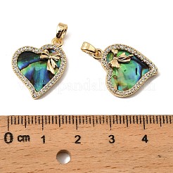 Brass Micro Pave Clear Cubic Zirconia Pendants&nbsp;KK-G538-04G-02