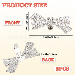 2Pcs Bowknot Alloy Rhinestone Shoe Decorations&nbsp;FIND-CP0002-26A