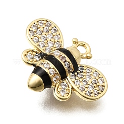 Brass Micro Pave Clear Cubic Zirconia Pendants&nbsp;KK-K426-06G