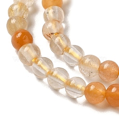 Natural Yellow Hematoid Quartz/Golden Healer Quartz Beads Strands&nbsp;G-B090-A09-02