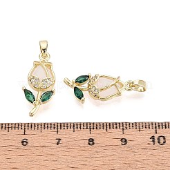 Brass Micro Pave Cubic Zirconia Pendants&nbsp;KK-T071-118G