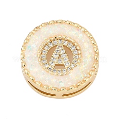 Brass Micro Pave Cubic Zirconia Slide Charms&nbsp;KK-I723-51G-02