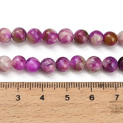 Dyed Natural White JadeImitation Charoite Smooth Round Beads Strands&nbsp;GG-CBA3334-A01-6mm-D