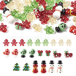 44pcs 10 style Christmas Handmade Lampwork Beads&nbsp;LAMP-TA0001-16