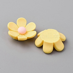 Opaque Resin Flower Cabochons&nbsp;LS-CRES-WH0010-053A-03