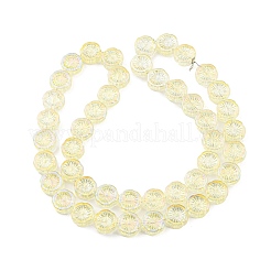 Full Rainbow Plated Electroplate Glass Transparent Beads Strands&nbsp;EGLA-G037-10A-FR01