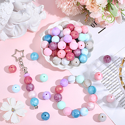 120Pcs 12 Colors Round Silicone Focal Beads&nbsp;SIL-PA0001-42