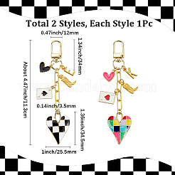 2Pcs 2 Colors Alloy Enamel Pendant Decorations&nbsp;HJEW-BM0001-55