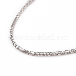 Anti-Tarnish Rhodium Plated 925 Sterling Silver Wheat Chains Necklace for Women&nbsp;STER-I021-07P