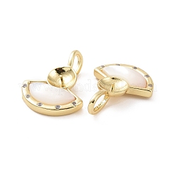 Rack Plating Brass Micro Pave Clear Cubic Zirconia Peg Bails Pendants&nbsp;KK-D086-04G