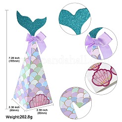 20Pcs 4 Colors Mermaid Tail Shape Candboard Box&nbsp;CON-CJ0001-22