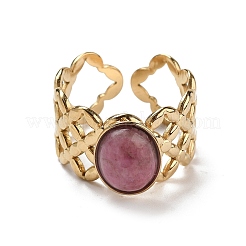 Ion Plating(IP) 304 Stainless Steel Hollow Wide Open Cuff Rings&nbsp;RJEW-F167-03G-02