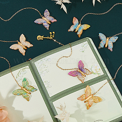 7Pcs Butterfly Acrylic & Alloy Musical Note Guitar Charm Bookmark&nbsp;AJEW-FH00030