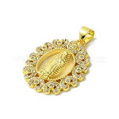 Real 18K Gold Plated Brass Micro Pave Cubic Zirconia Pendants&nbsp;KK-H472-33G-01