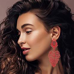 4 Pairs 4 Colors Alloy Dangle Stud Earrings for Women&nbsp;EJEW-AN0003-92