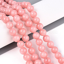 Dyed Natural Mashan Jade Round Beads Strands&nbsp;G-T139-8mm-67B