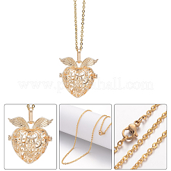 DIY 304 Stainless Steel Pendants Essential Oil Diffuser Necklaces Making Kits&nbsp;NJEW-SC0001-50