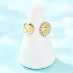 304 Stainless Steel Open Cuff Rings for Women&nbsp;RJEW-A089-01C-G