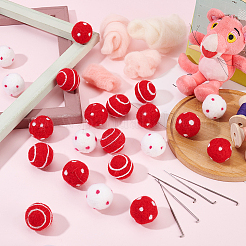 24Pcs 3 Style Craft Pom Pom for DIY Doll Keychain Hair Accessories&nbsp;DIY-FG0004-20