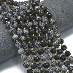 Natural Snowflake Obsidian Beads Strands&nbsp;G-K389-E86-01
