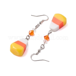 Candy Corn Resin & Glass Dangle Earrings&nbsp;EJEW-JE05862
