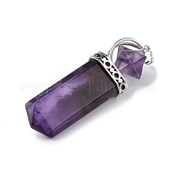 Chakra Themed Natural Amethyst Big Pendants&nbsp;G-L524-12P-04