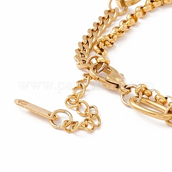 PVD Vacuum Plating 304 Stainless Steel Chain Multi-strand Bracelet&nbsp;STAS-P304-23G