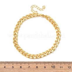 Brass Cuban Link Chain Bracelets for Women&nbsp;BJEW-C140-10G