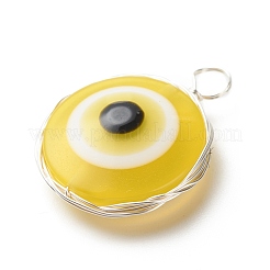 Transparent Evil Eye Resin Pendants&nbsp;PALLOY-JF01845-02