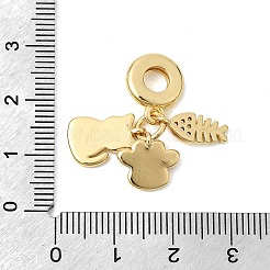 Brass Micro Pave Clear Cubic Zirconia European Dangle Charms&nbsp;KK-Z150-11G