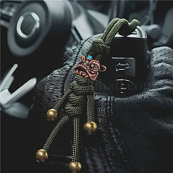 Outdoor EDC Tool Brass Parachute Rope European Beads&nbsp;KK-WH0081-44B-R