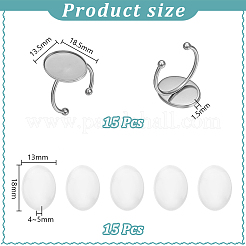 DIY Oval Cuff Ring Kits&nbsp;DIY-UN0008-15P