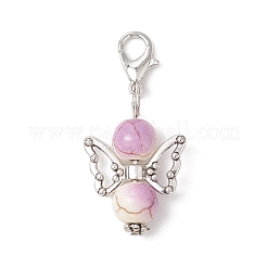 30Pcs 6 Colors Synthetic Turquoise Angel Pendant Decoration&nbsp;HJEW-JM02812