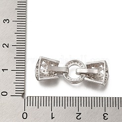 925 Sterling Silver Micro Pave Clear Cubic Zirconia Fold Over Clasps&nbsp;STER-M018-03P