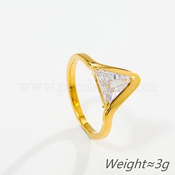 304 Stainless Steel & Cubic Zirconia Finger Rings&nbsp;WGD9E62-01