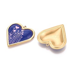Printed Style 304 Stainless Steel Heart Pendants&nbsp;STAS-T071-26B-G