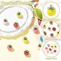 8Pcs 4 Colors Alloy Enamel Pendants&nbsp;ENAM-CJ0007-57